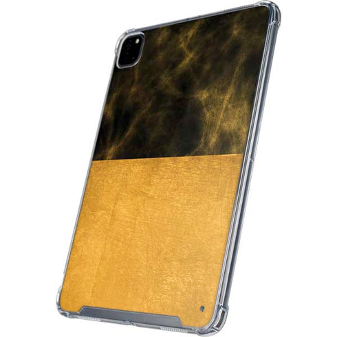 Black and Gold Split Marble iPad Pro 12.9in (2020) Clear Case